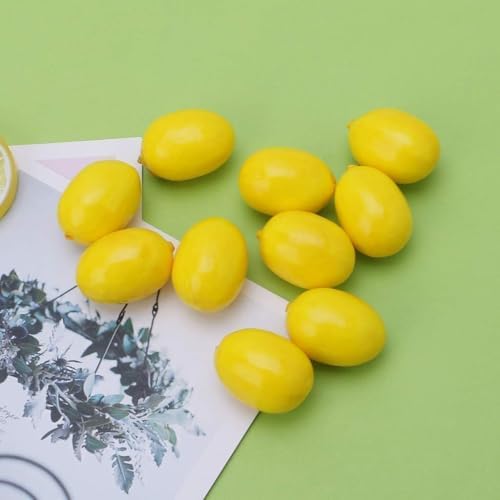 20Pcs Yellow Artificial Lemon Decor Set