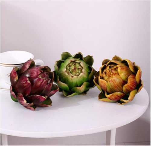 Wesappinc 3 Pack Artificial Artichokes for Decor