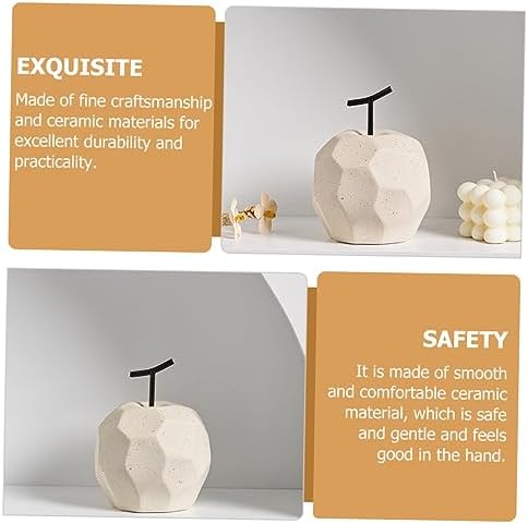 Alipis Ceramic Apple Decor Figurine Living Room Art