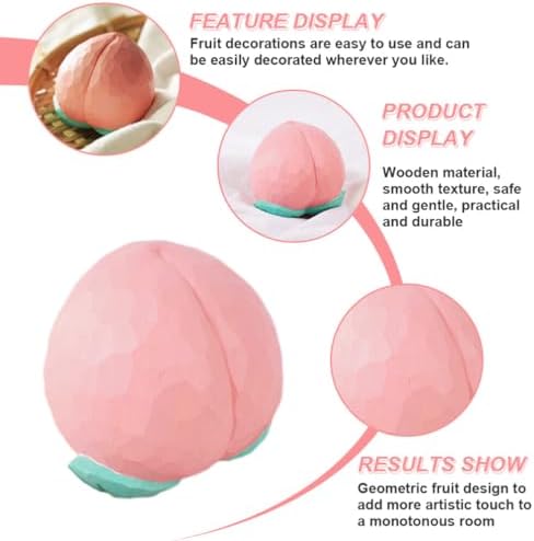 Jojofuny Artificial Peach Wooden Decor Figurine