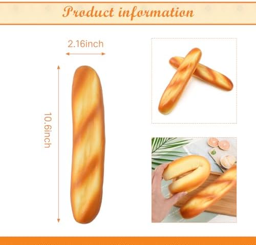Realistic Artificial French Long Bread 2 Pcs
