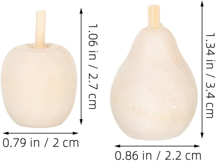 Sewroro 20pcs DIY Wooden Fruit Figurines for Creative Crafts