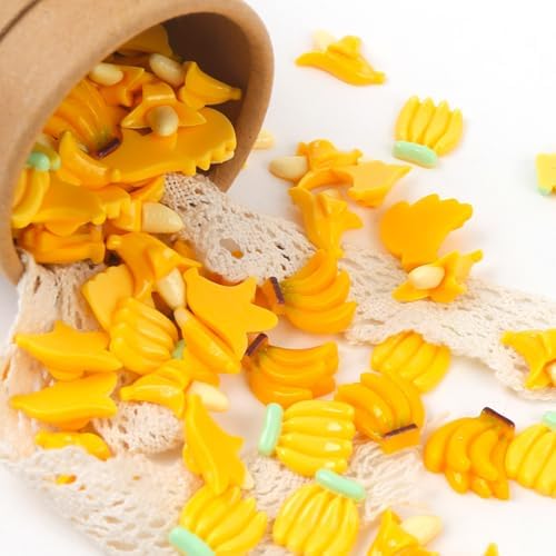 100 Pcs 1 12 Scale Mini Bananas Artificial Fruit Decor