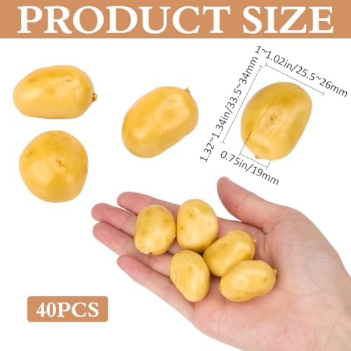 GORGECRAFT 40Pcs Artificial Foam Potatoes Decor Food