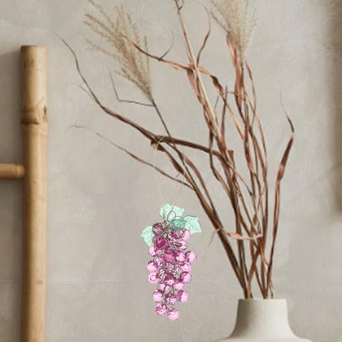 LOGOFUN 4pcs Acrylic Beaded Grape Cluster Decorations