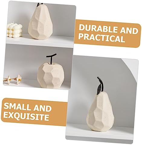 Geometric Pear Ceramic Sculpture for Home Office Garden Decor