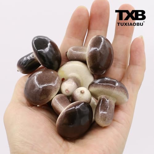 Tuxiaobu Artificial Mushroom Decorations 30 Pcs Brown
