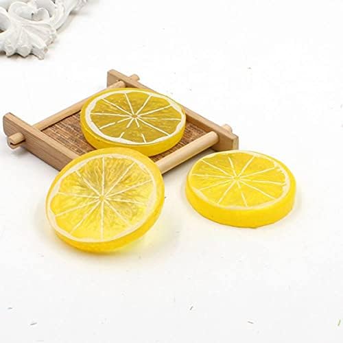 30 Piece Plastic Yellow Lemon Slices Decorative Model