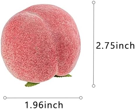 Lovmeety 6Pcs Fake Peach Fruits Artificial Peaches Decor