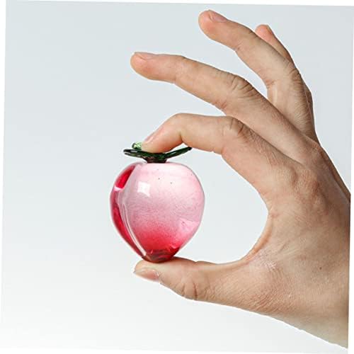Crystal Peach Figurine Home Decor Artificial Fruit Statue