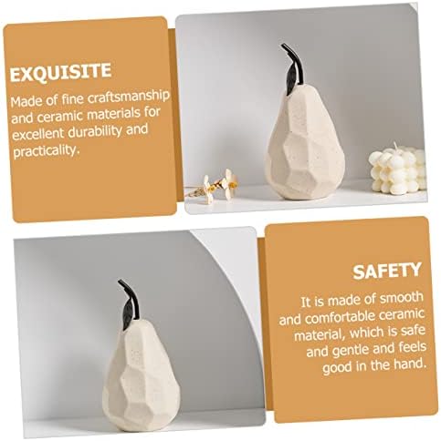 Geometric Pear Ceramic Sculpture for Home Office Garden Decor