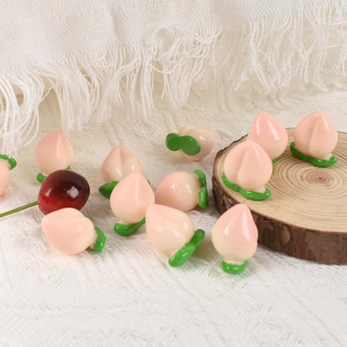 HUIANER Artificial Mini Peaches 50pcs Decorative Fake Peach Figures