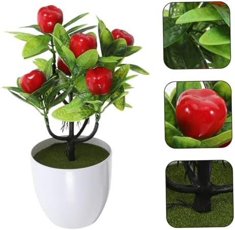 Kisangel Realistic Artificial Strawberry Bonsai Plant Decor