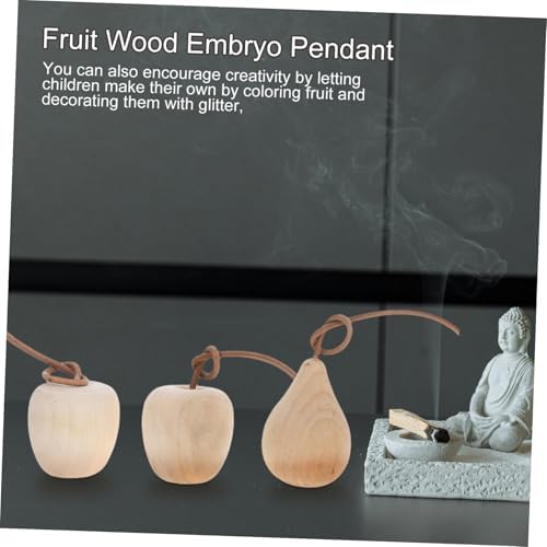 NUOBESTY 6Pcs Unfinished Fruit Wood Blanks for DIY Crafts