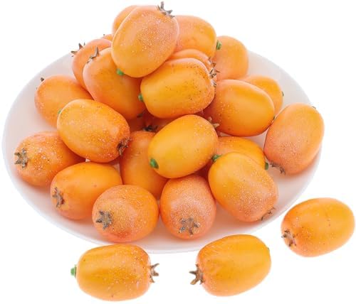 20Pcs Artificial Loquat Fruit Decor DIY Home Kitchen Photography