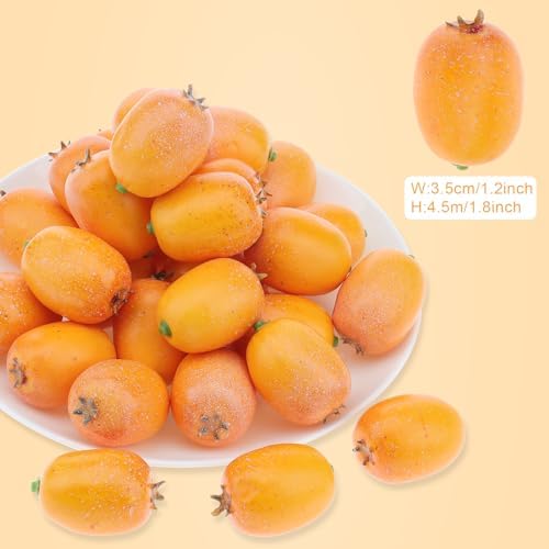 20Pcs Artificial Loquat Fruit Decor DIY Home Kitchen Photography