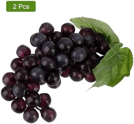 Uxcell 2pcs Artificial Grapes - Black Wedding Farmhouse Photography Decor Props