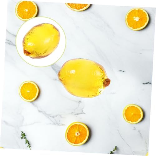 Sosoport Crystal Lemon Decorative Artificial Fruit Figurine