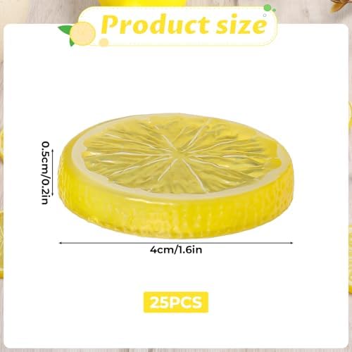 25Pcs Mini Artificial Lemon Slices for Home Decor