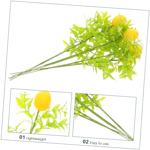 6pcs Lifelike Foam Lemon Cuttings for Home Decor