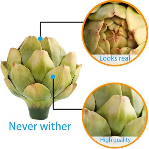 Wesappinc 3 Pack Artificial Artichokes for Decor