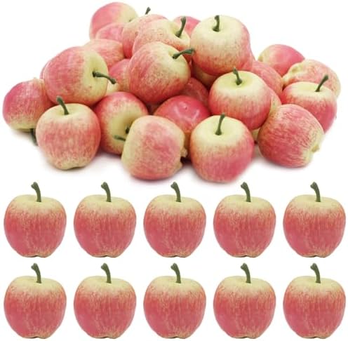 30 Pcs Mini Artificial Pink Apples Decor