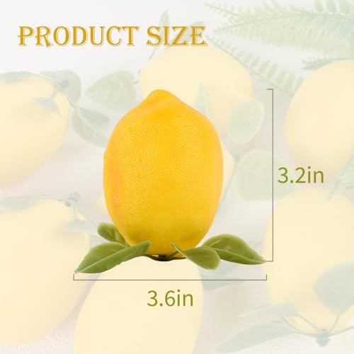 Artificial Lemons with Leaves 12 Pcs Decor