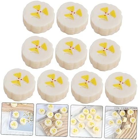 10Pcs Artificial Banana Slices Realistic Decor Fruits