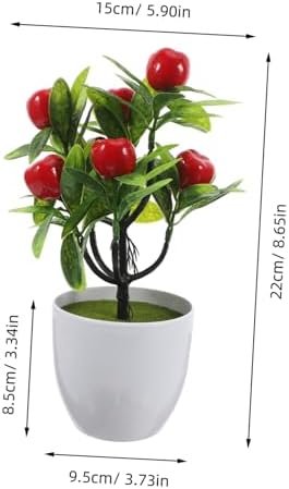 Kisangel Realistic Artificial Strawberry Bonsai Plant Decor