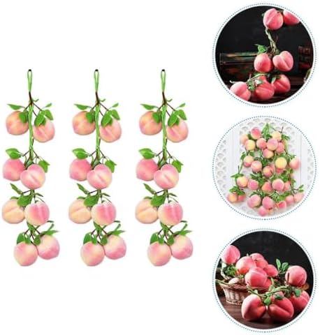 VOSAREA Artificial Peach Pendant 3pc Set