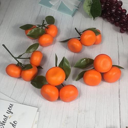 12 Clusters Artificial Tangerines for Home Party Wedding Decor