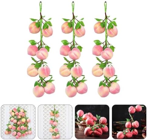 VOSAREA Artificial Peach Pendant 3pc Set