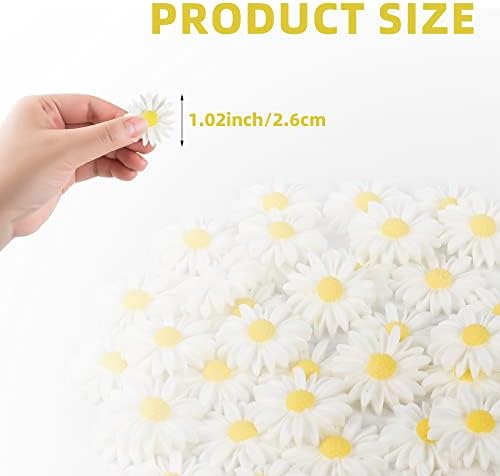 Resin White Daisy Artificial Flowers 40 Pcs