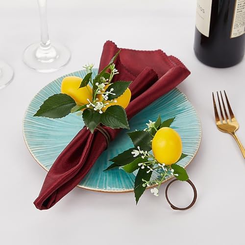 Wnvivi 6 Pcs Artificial Lemon Branches with Faux Fruits and Stems