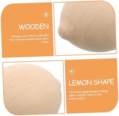 NUOBESTY 5pcs Wooden Lemon Shapes for Painting