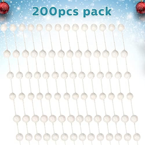 200 Pieces Artificial Christmas Berries - White 138 Inches