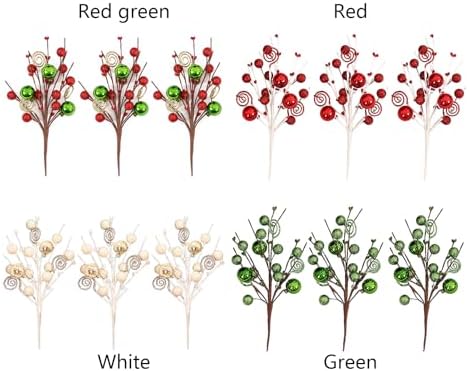 3Pcs Artificial Christmas Berry Stems Branches for Decor
