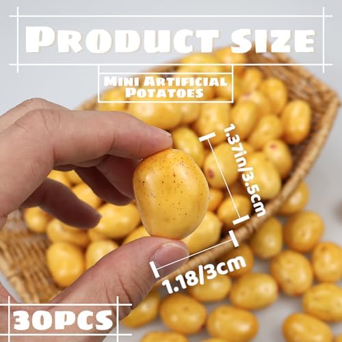 30pcs Mini Artificial Potatoes for Home Kitchen Decoration