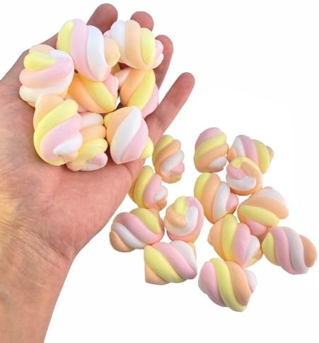 25 Pcs Realistic Fake Marshmallows Artificial Cotton Candy Photography Props