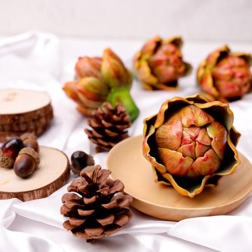 Meiwlong 6Pcs Yellow Artificial Artichokes Decorations