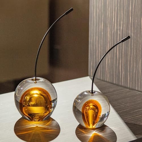 Crystal Glaze Artificial Cherry Sculpture Home Decor