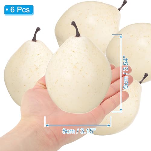 PATIKIL 6 Pcs Artificial Pear Decor Faux Fruit Models
