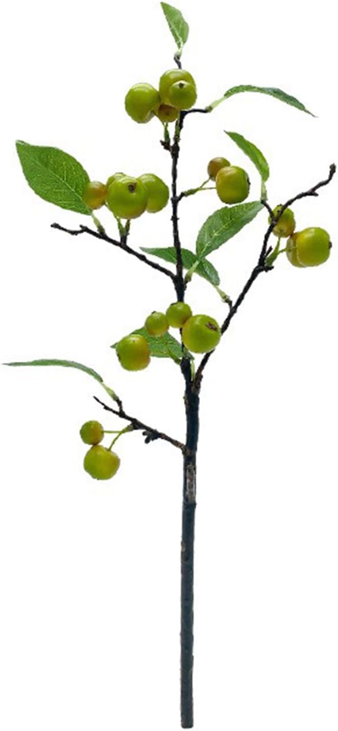 3 Pack Artificial Apples Branches with Green Leaves