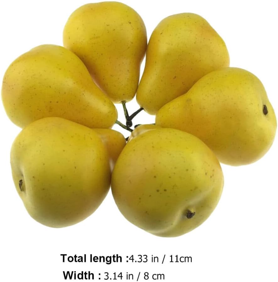 NOLITOY 6PCS Artificial Yellow Pear Decor