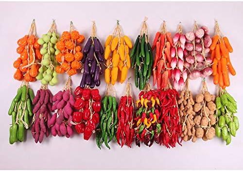 5x 6 Artificial Fruits and Vegetables Kitchen Wall Decor