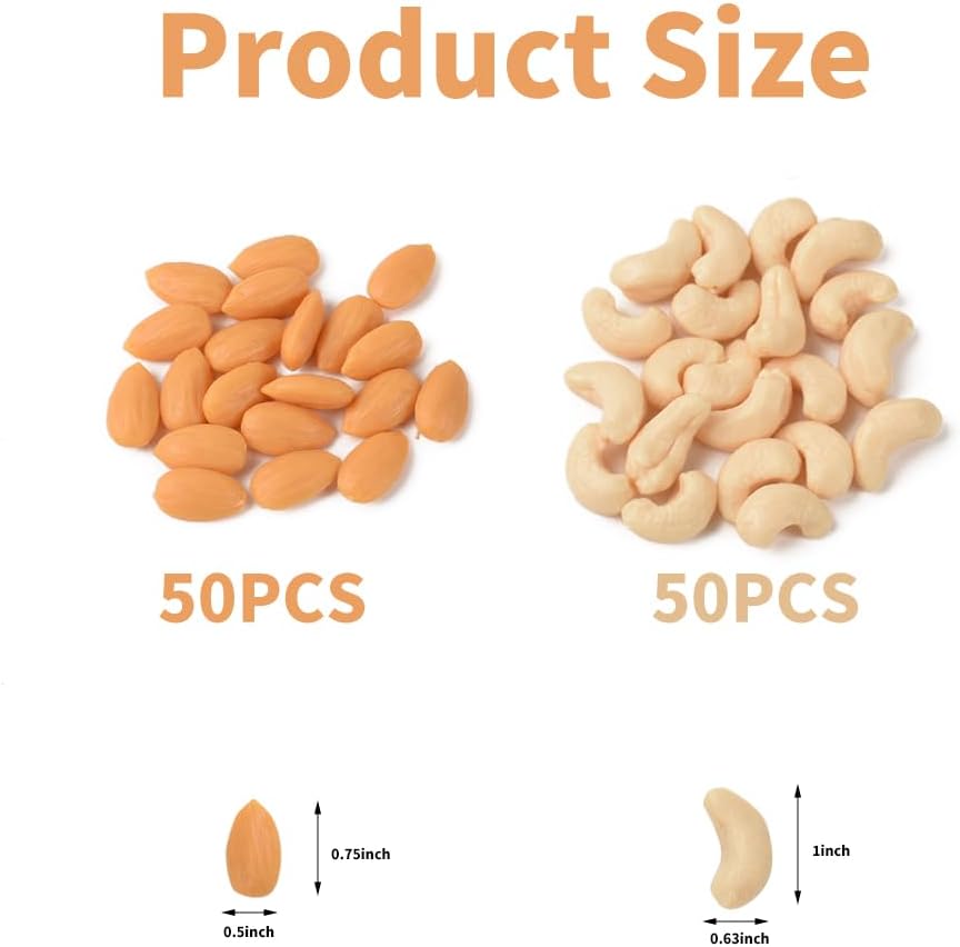 Fake Almond Cashew Nut Ornament for Decor and Photography