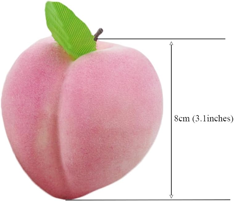 6pcs Realistic Artificial Peaches 32 Inch Decor Fruits