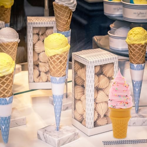 Cabilock Lifelike Ice Cream Cone Artificial Model