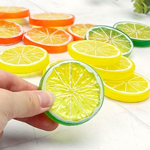 30 PCS Artificial Green Lemon Slices for Home Decor