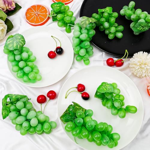 Green Frosted Grape Bunches 4L 4S Rustic Garland